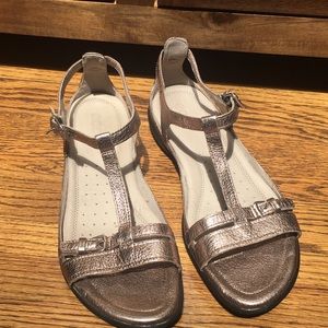 Ecco Pewter Sandals. New, never worn. US 10, EU 41